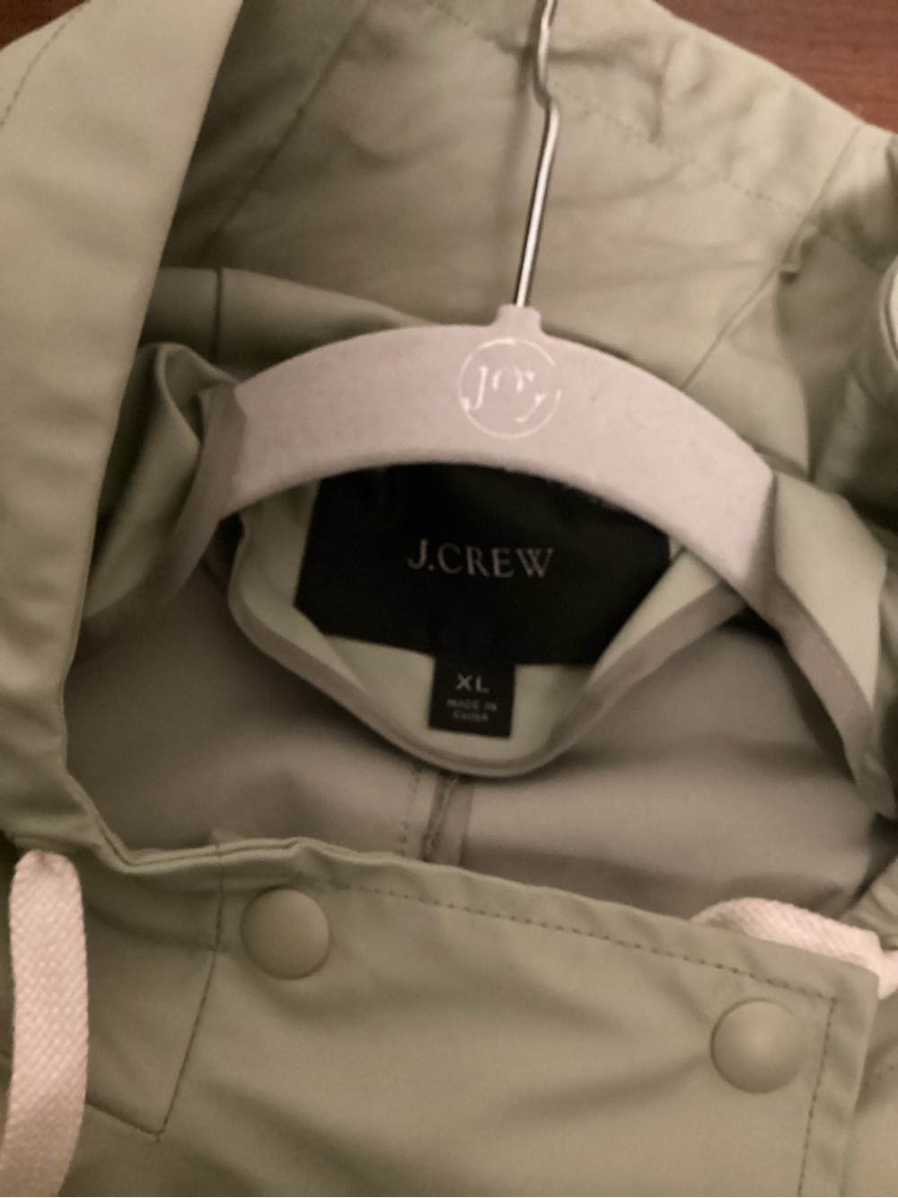 J.Crew Sage double breasted rain coat with hood SZ XL - Picture 8 of 12